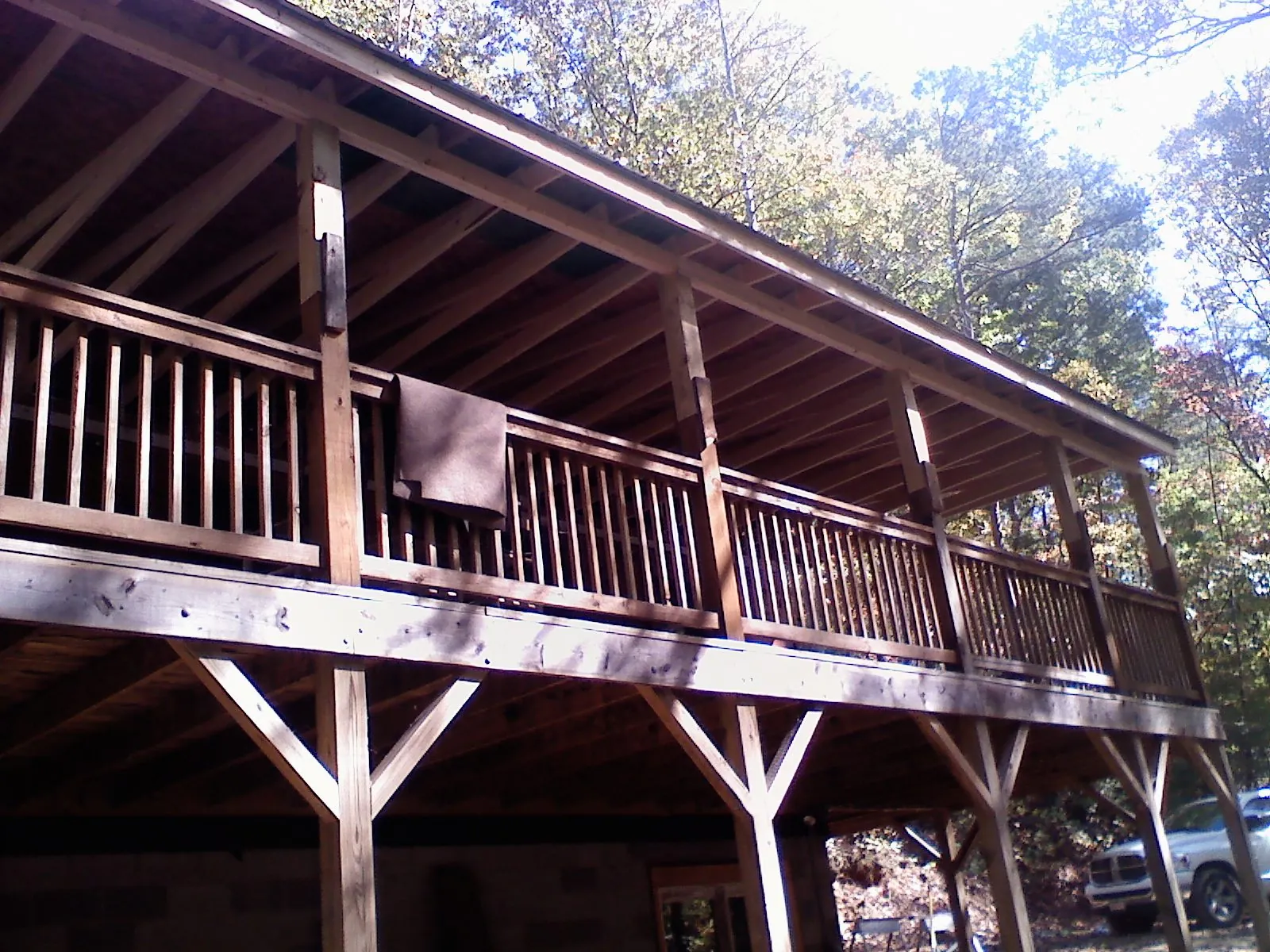 Timber framing under a new elevated porch and deck — Roof Leak Repair in Chester Heights by Roofing Brothers